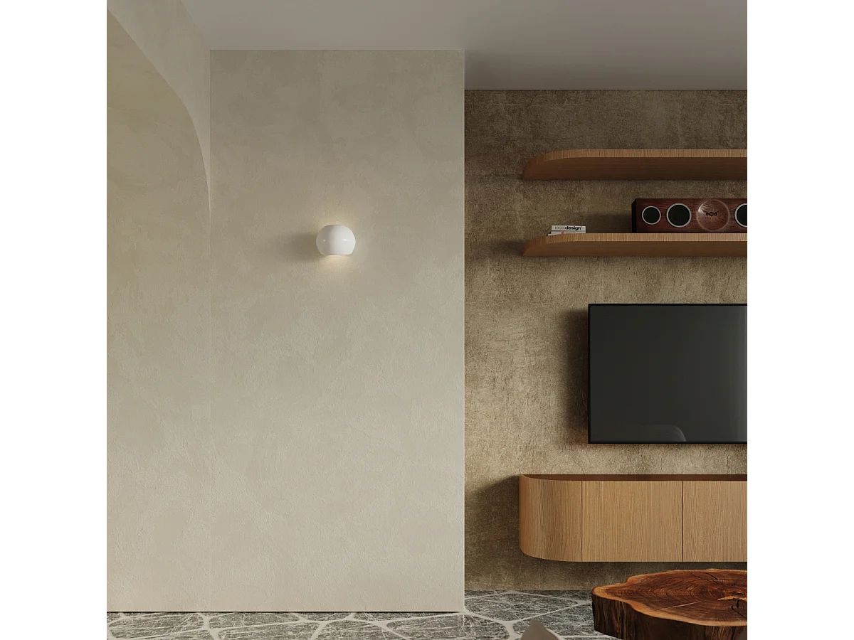 Appliques Torix moderne en céramique - 1 sources lumineuses 3000K - L.17 x H.14,5 cm - blanc