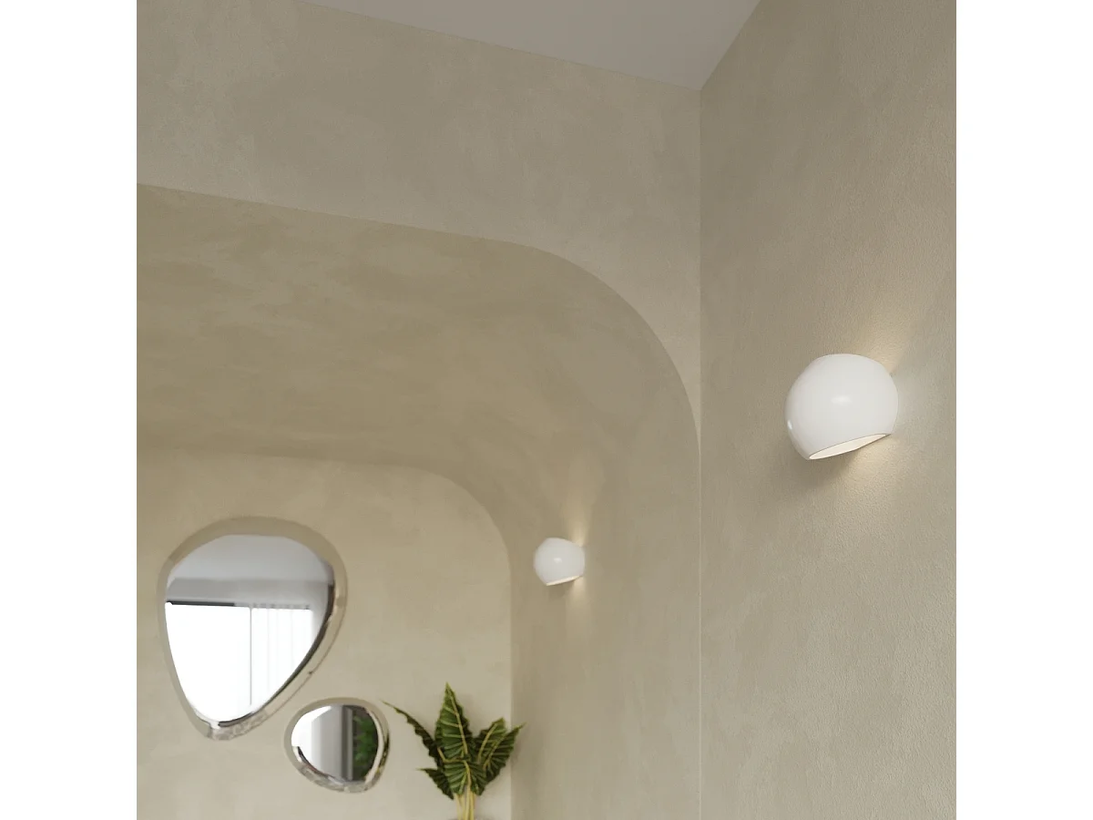 Appliques Torix moderne en céramique - 1 sources lumineuses 3000K - L.17 x H.14,5 cm - blanc