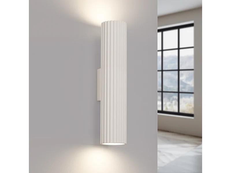 Lampa ścienna minimalistyczny Gloow, aluminium - 2 źródło światła 3000K - L.6.5 x H.30 cm - beżowy