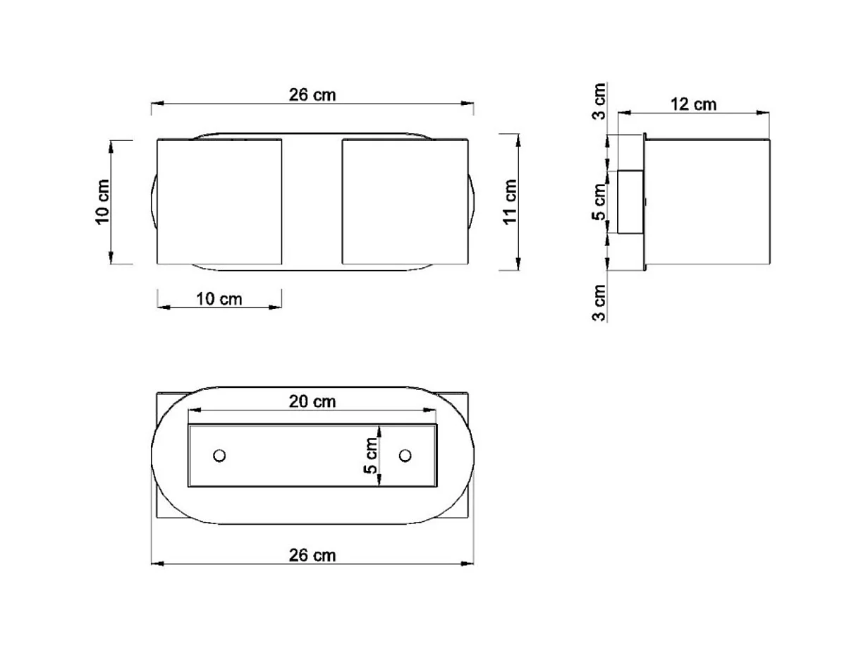 Appliques Celeris moderne en aluminium - 2 sources lumineuses 4000K - L.26 x H.10 cm - gris