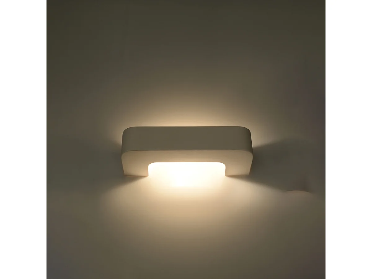 Appliques Briow moderne en céramique - 1 sources lumineuses 4000K - L.36 x H.7,5 cm - blanc