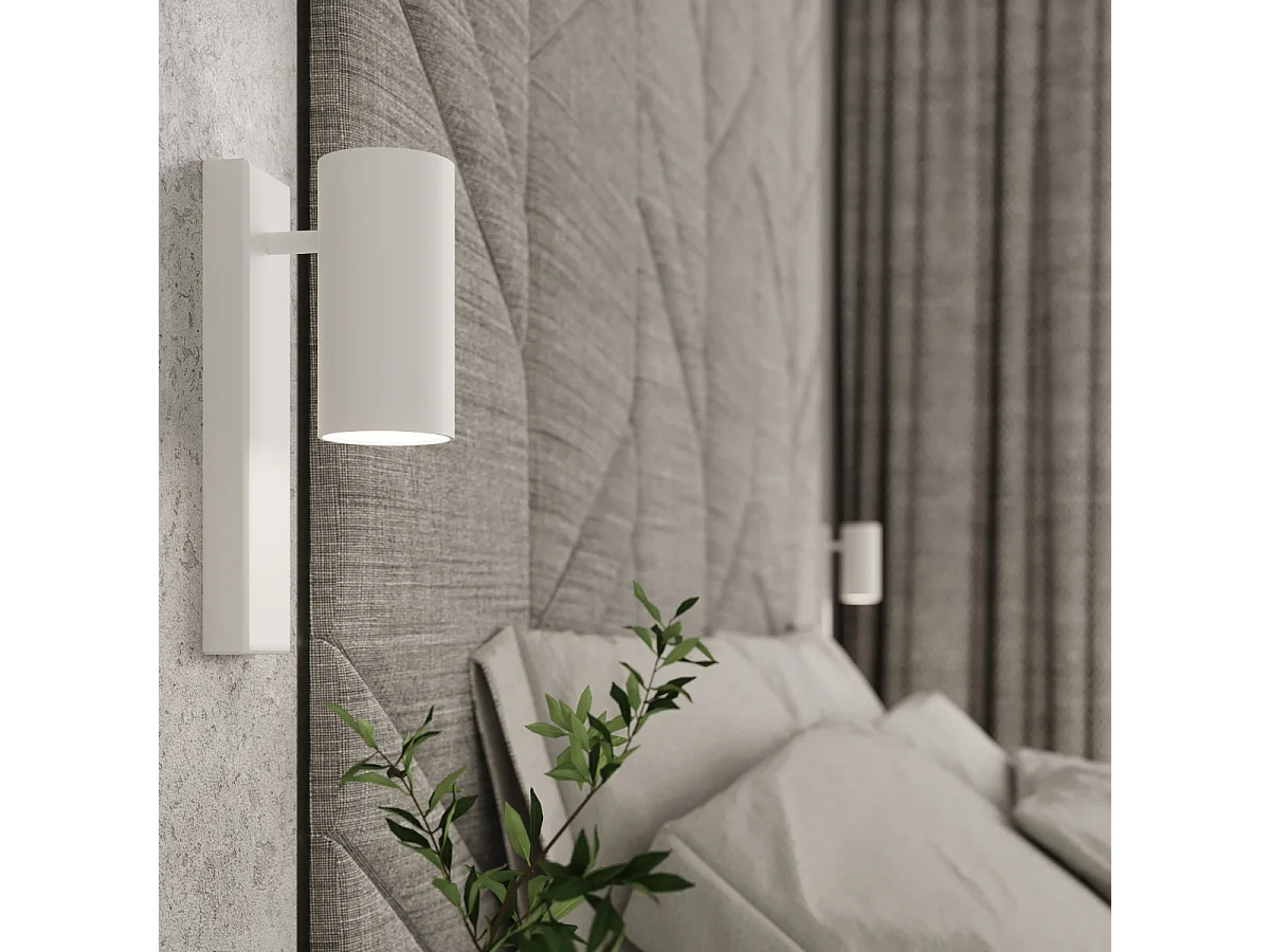 Appliques Nutiq moderne en acier - 1 sources lumineuses 4000K - L.6 x H.15 cm - blanc