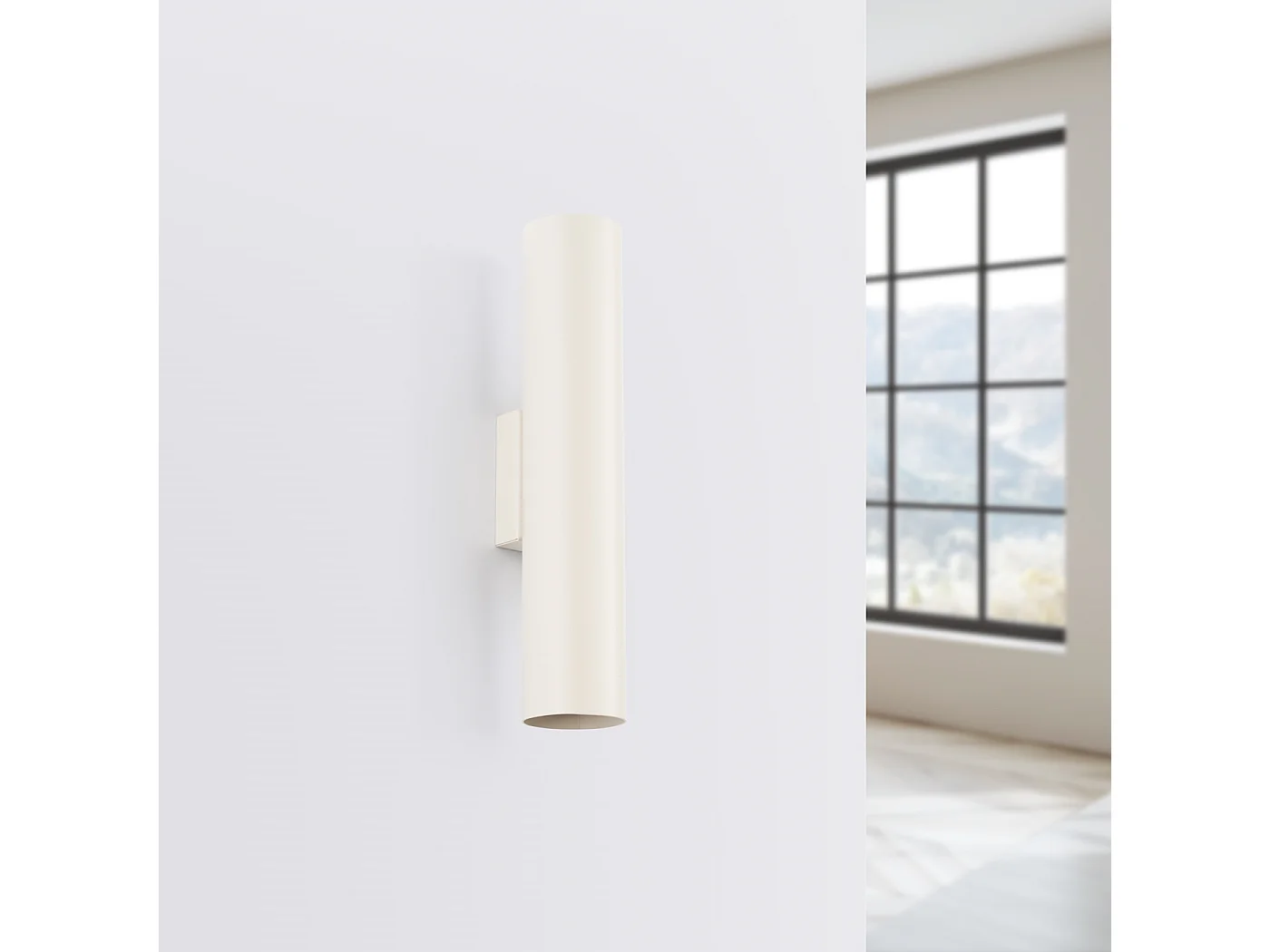 Luminária de parede Toris sótão, aço - 2 fontes de luz 4000K - L.6 x H.30 cm - bege