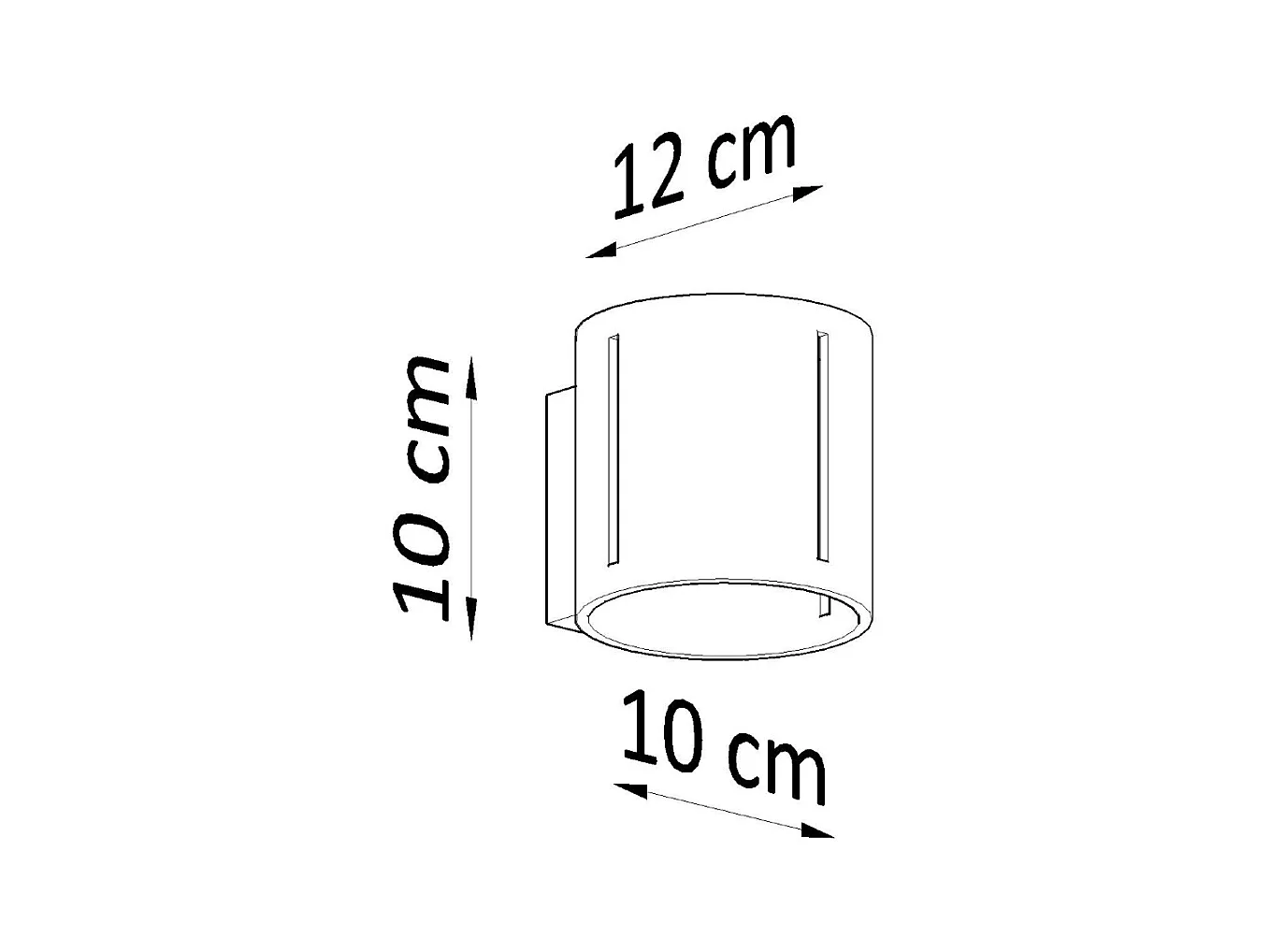 Wandlampen Brich modern aus  Aluminium - 1 lichtquellen 4000K - L.10 x H. cm - Schwarz