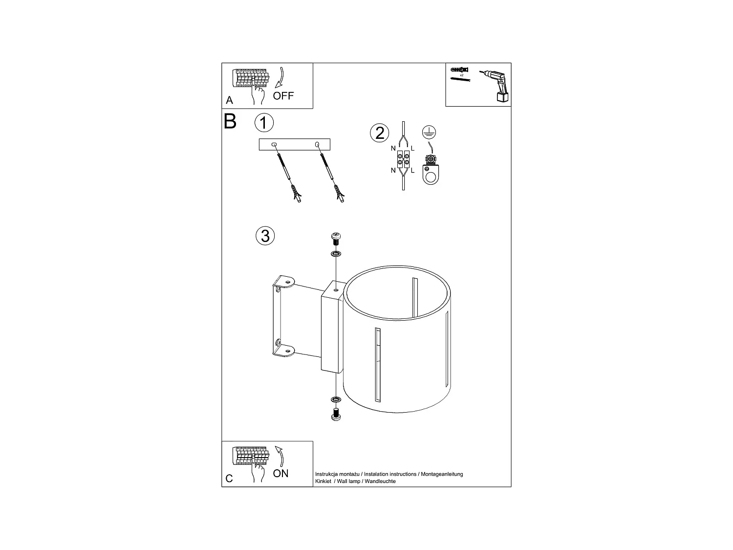 Wandlampen Brich modern aus  Aluminium - 1 lichtquellen 4000K - L.10 x H. cm - Schwarz