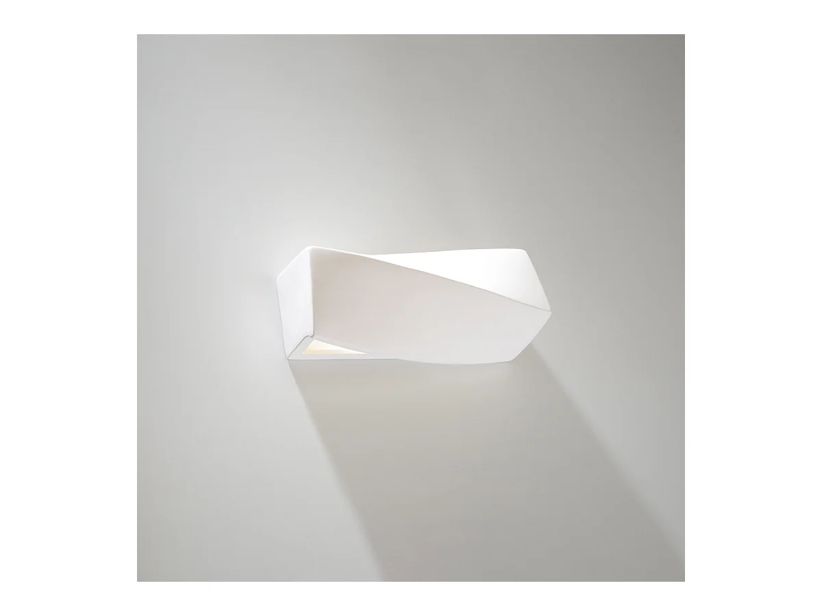 Lampade da parete Sigmonix mini moderno di ceramica/vetro - 1 sorgenti luminose 4000K - L.35 x A.12 cm - bianco
