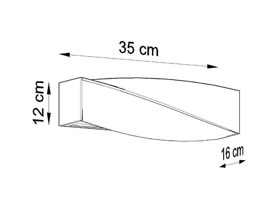 Lampade da parete Sigmonix mini moderno di ceramica/vetro - 1 sorgenti luminose 4000K - L.35 x A.12 cm - bianco