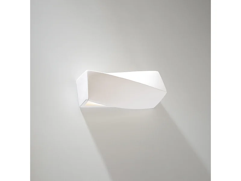 Appliques Sigmonix mini moderne en céramique/verre - 1 sources lumineuses 4000K - L.35 x H.12 cm - blanc