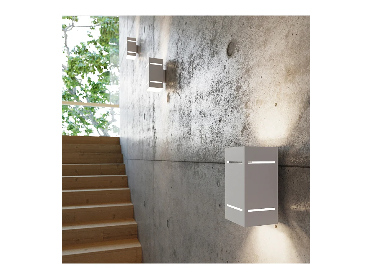 Candeeiros de parede Vivus sótão, alumínio - 1 fontes de luz 4000K - L.10 x H.20 cm - branco