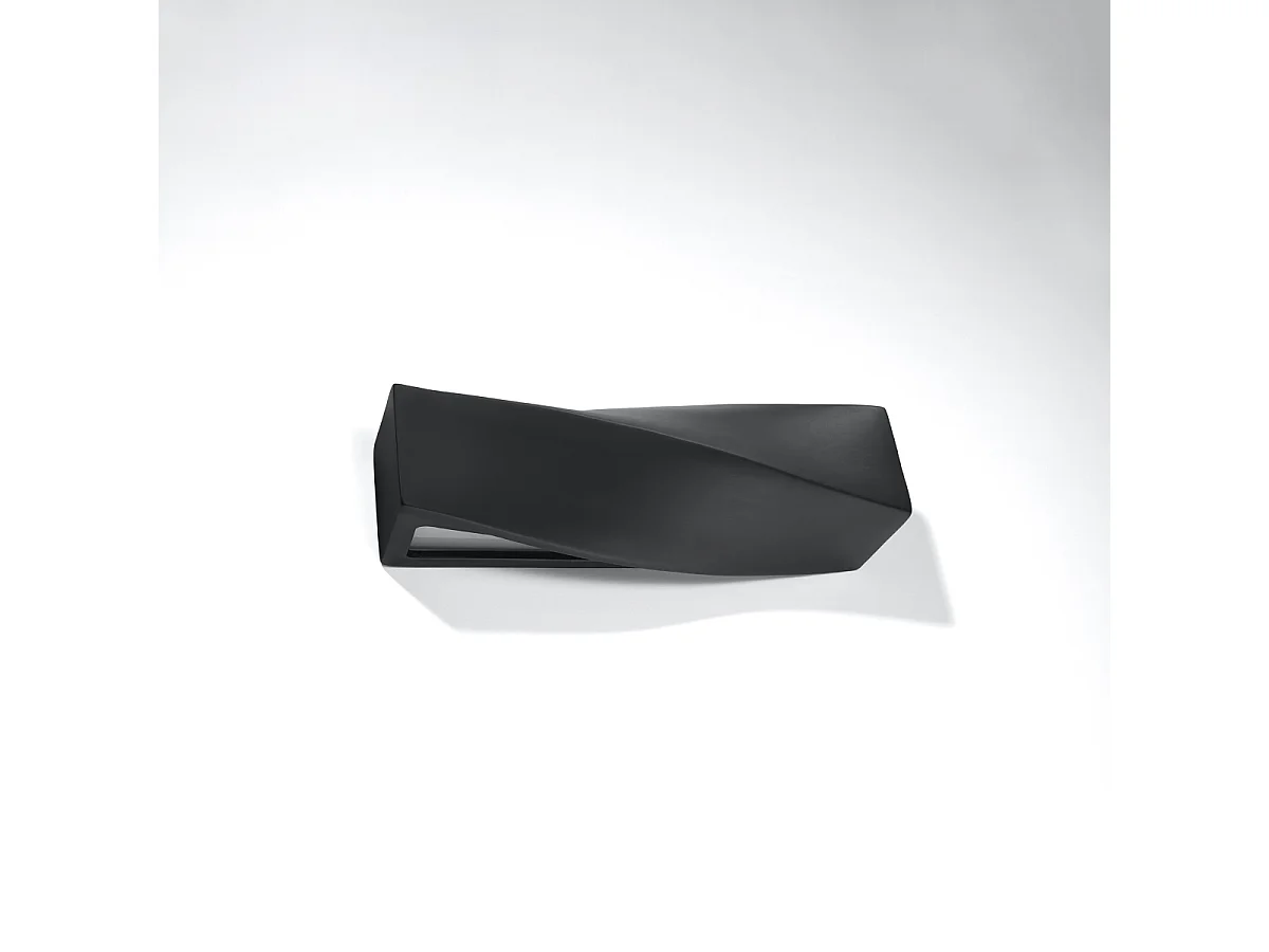 Appliques Sigmonix moderne en céramique/verre - 1 sources lumineuses 3000K - L.42 x H.14 cm - noir