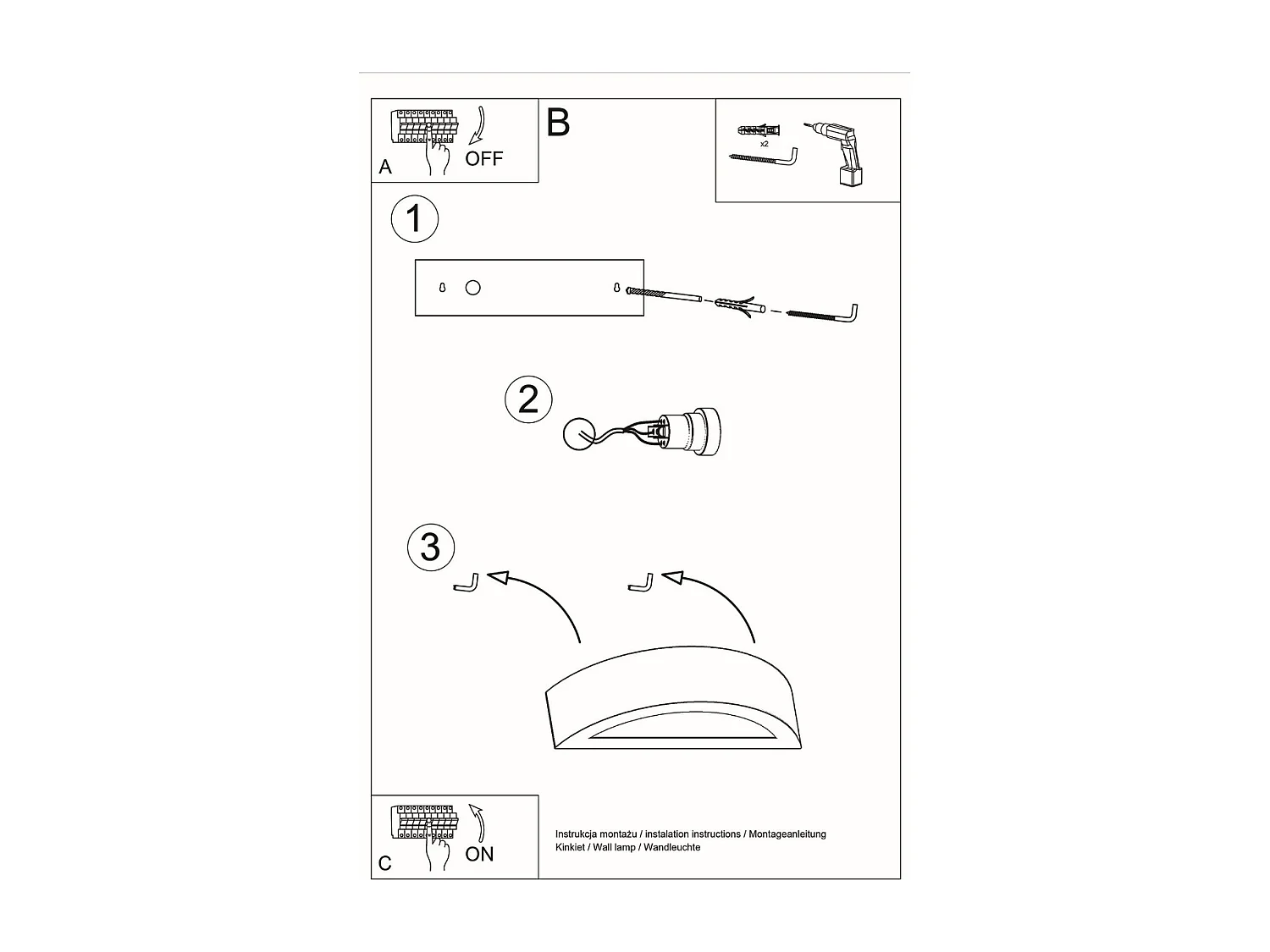 Appliques Gloim moderne en céramique/verre - 1 sources lumineuses 4000K - L.40,5 x H.10 cm - gris