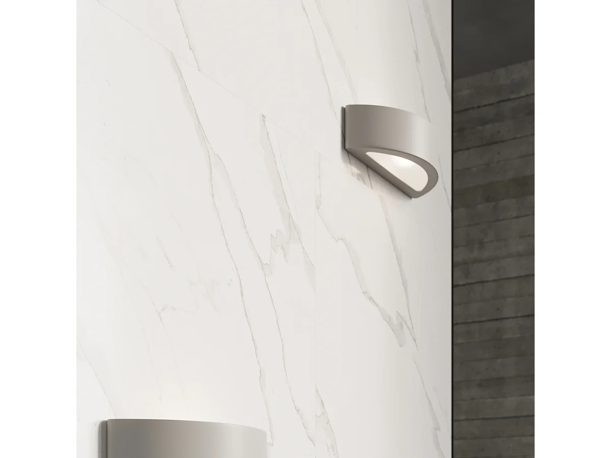 Appliques Gloim moderne en céramique/verre - 1 sources lumineuses 4000K - L.40,5 x H.10 cm - gris