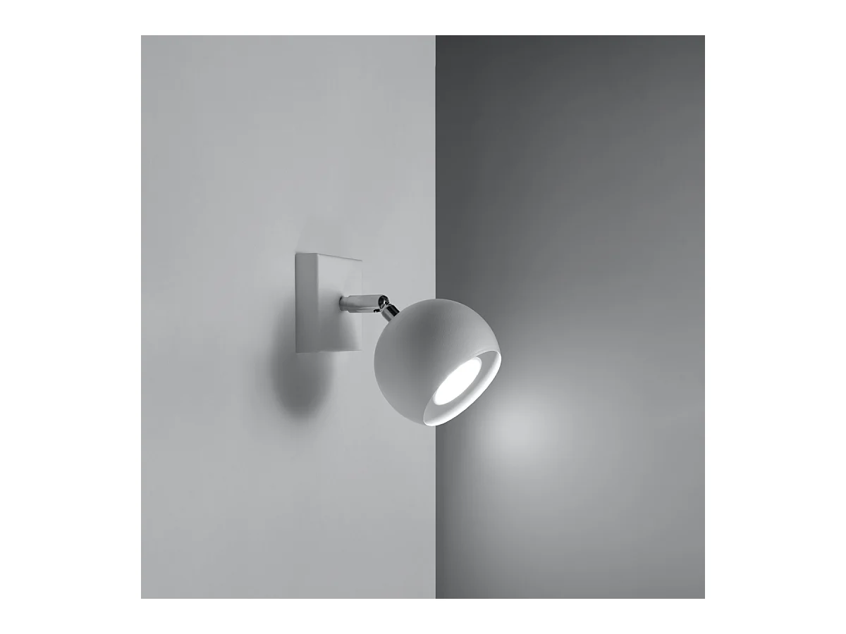 Wandlampen Rayis modern van  - 1 lichtbronnen 3000K - L.10 x H.10 cm - wit