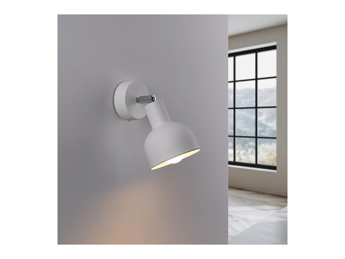 Candeeiros de parede Zenda sótão, aço - 1 fontes de luz 4000K - L.19 x H.17 cm - branco