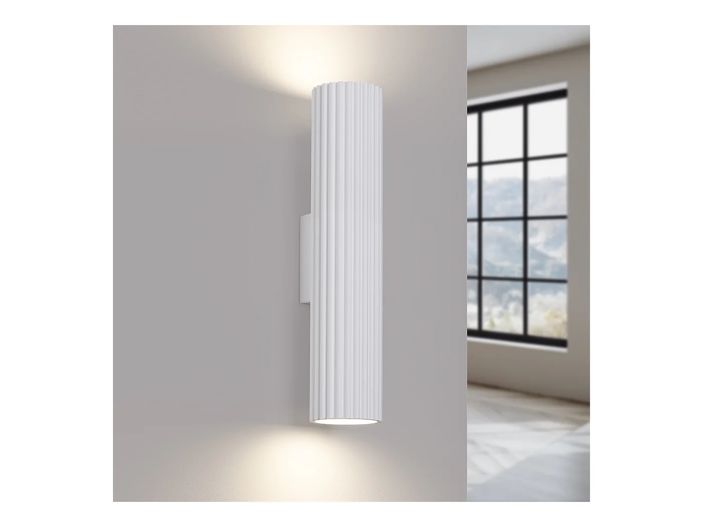 Applique Gloow minimaliste en aluminium - 2 sources lumineuses 4000K - L.6,5 x H.30 cm - blanc