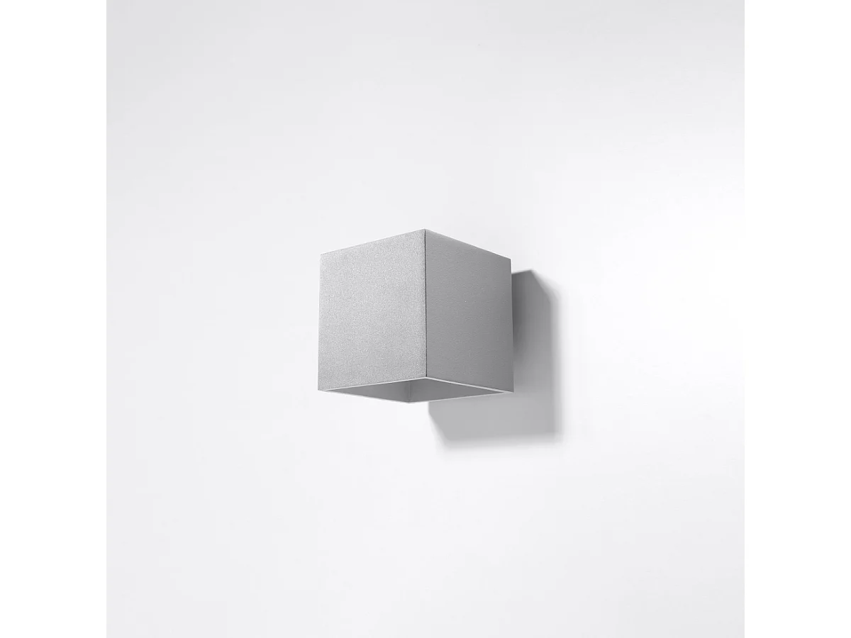 Wandlampen Quadx modern aus  Aluminium - 1 lichtquellen 4000K - L.10 x H. cm - grau