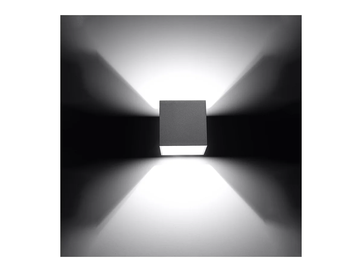 Wandlampen Quadx modern aus  Aluminium - 1 lichtquellen 4000K - L.10 x H. cm - grau