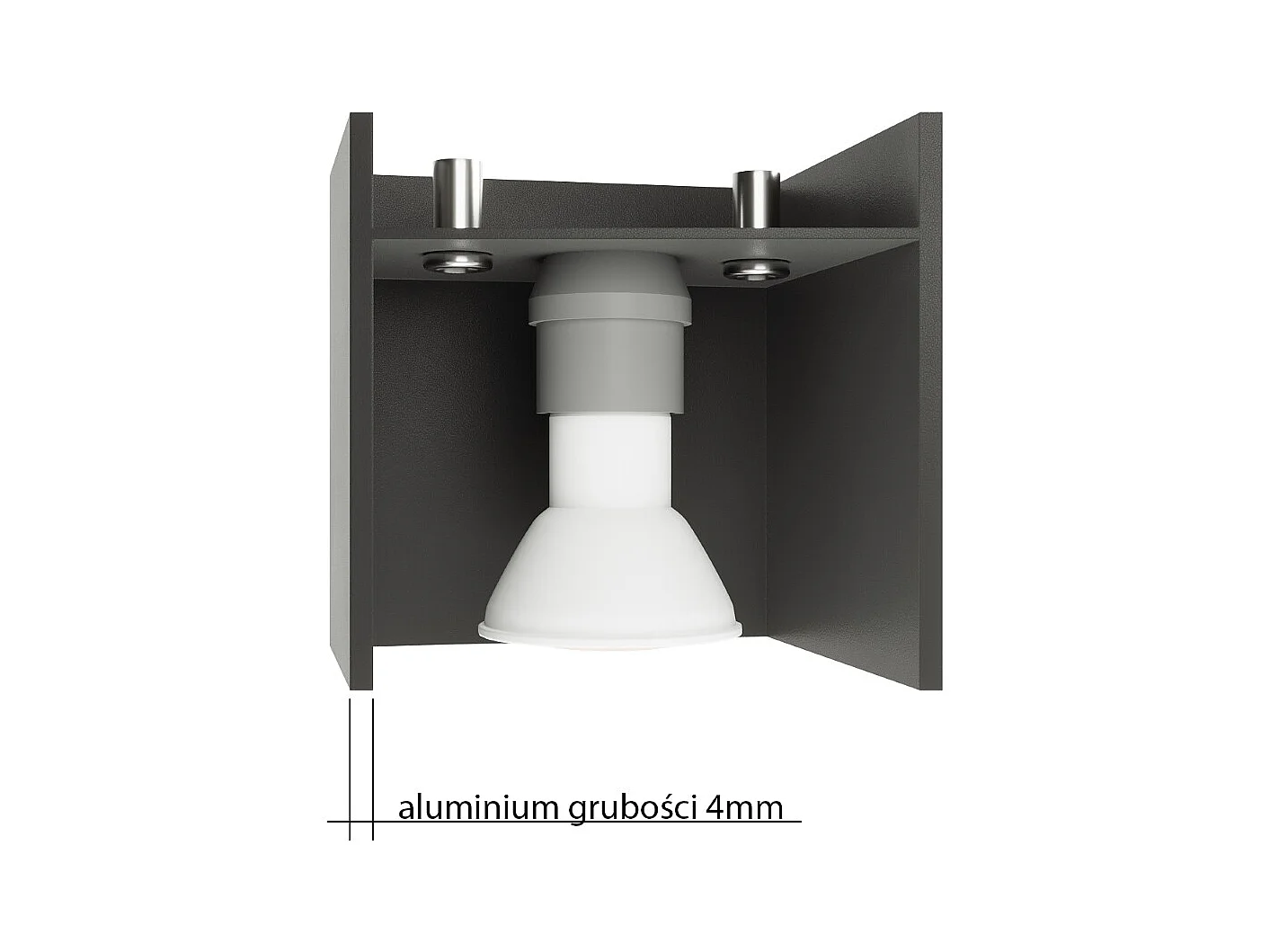 Appliques Quadx moderne en aluminium - 1 sources lumineuses 4000K - L.10 x H.10 cm - gris