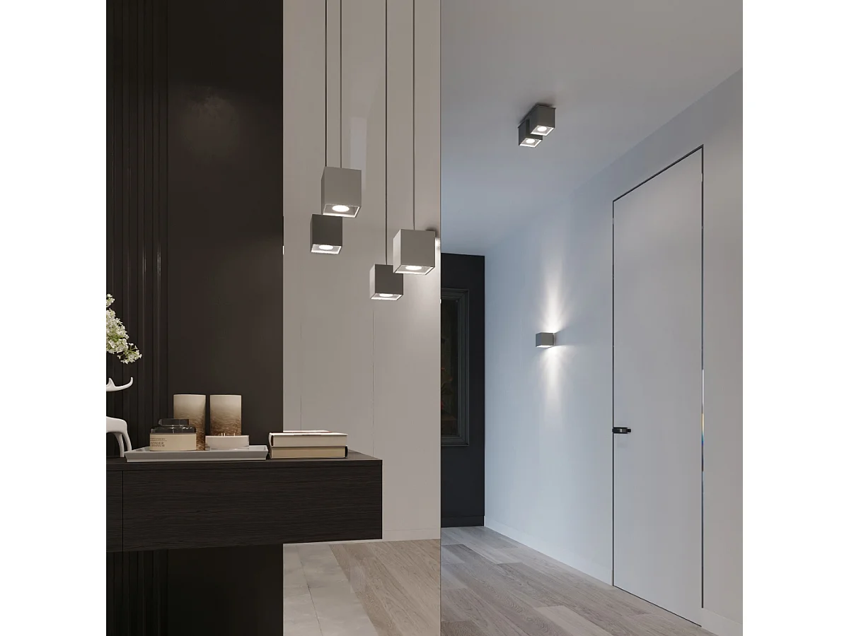 Appliques Quadx moderne en aluminium - 1 sources lumineuses 4000K - L.10 x H.10 cm - gris