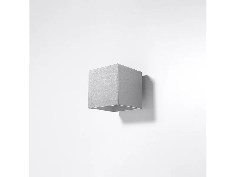 Kinkiety nowoczesny Quadx, aluminium - 1 źródło światła 4000K - L.10 x H.10 cm - szary