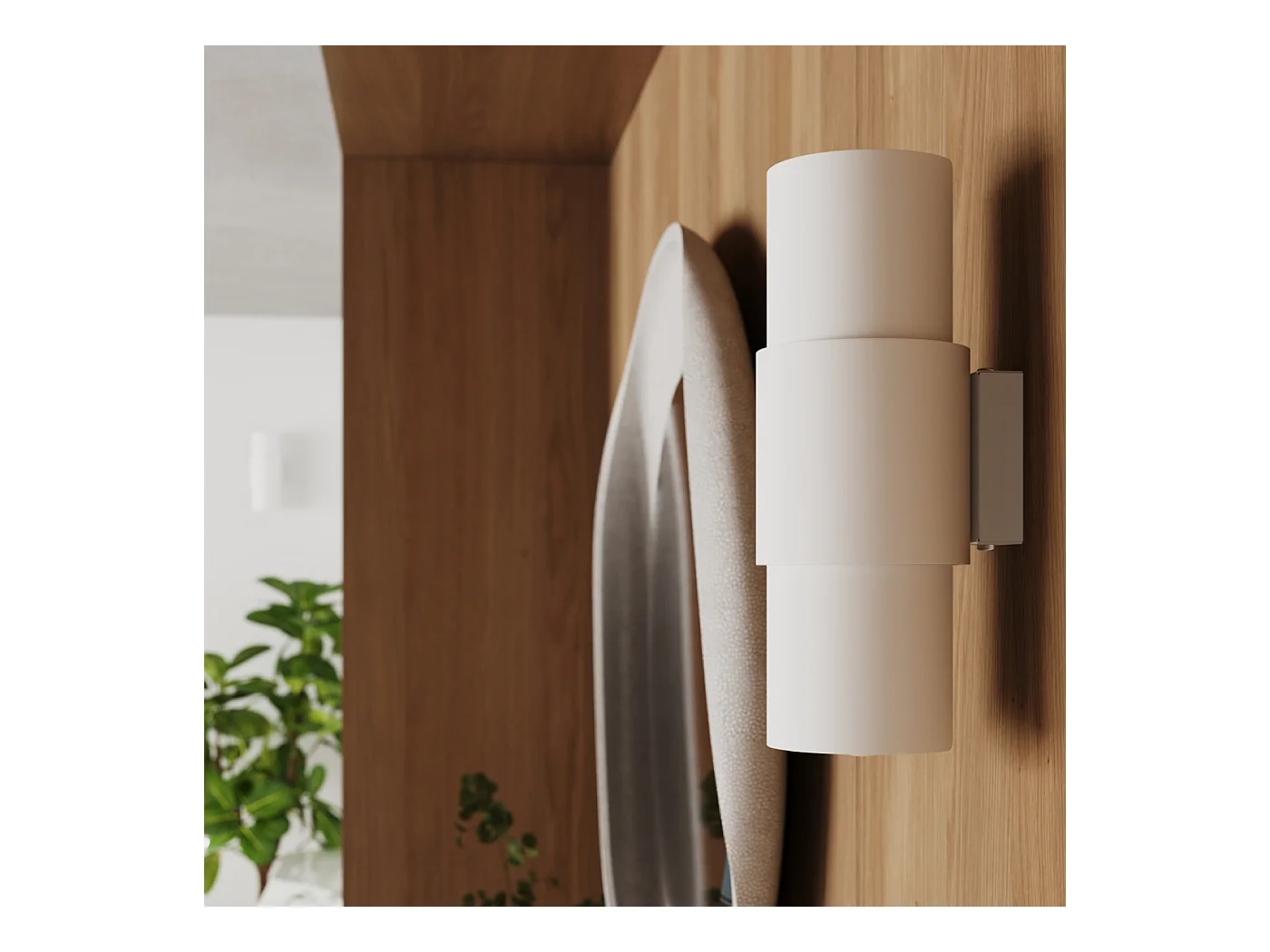 Lampada da parete Torow minimalista di acciaio - 2 sorgenti luminose 3000K - L.10 x A.37 cm - bianco