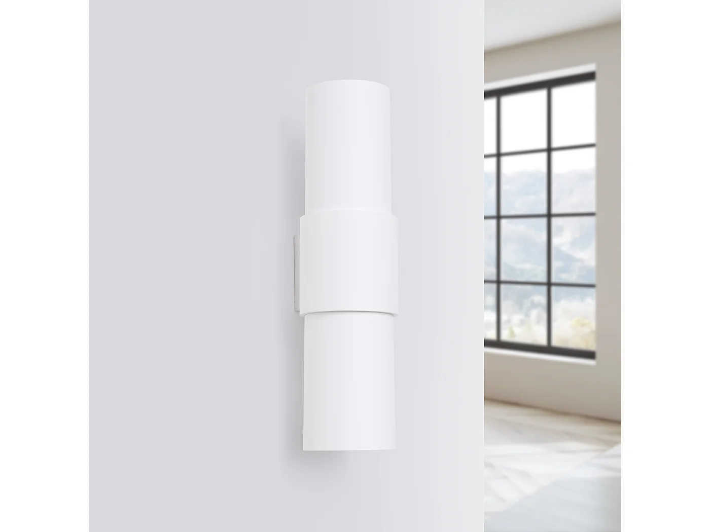 Applique Torow minimaliste en acier - 2 sources lumineuses 3000K - L.10 x H.37 cm - blanc