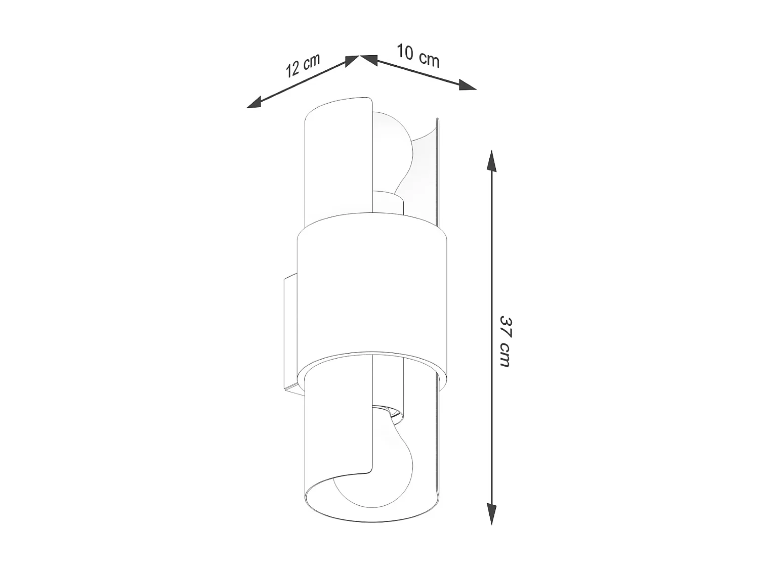 Applique Torow minimaliste en acier - 2 sources lumineuses 3000K - L.10 x H.37 cm - blanc