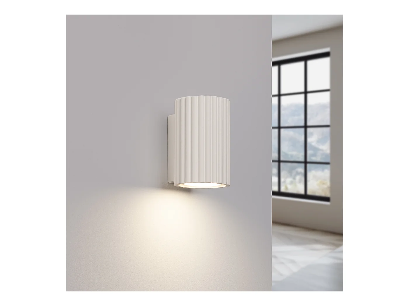 Wandlamp Gloow minimalistisch van  - 1 lichtbronnen 4000K - L.6,5 x H.10 cm - beige
