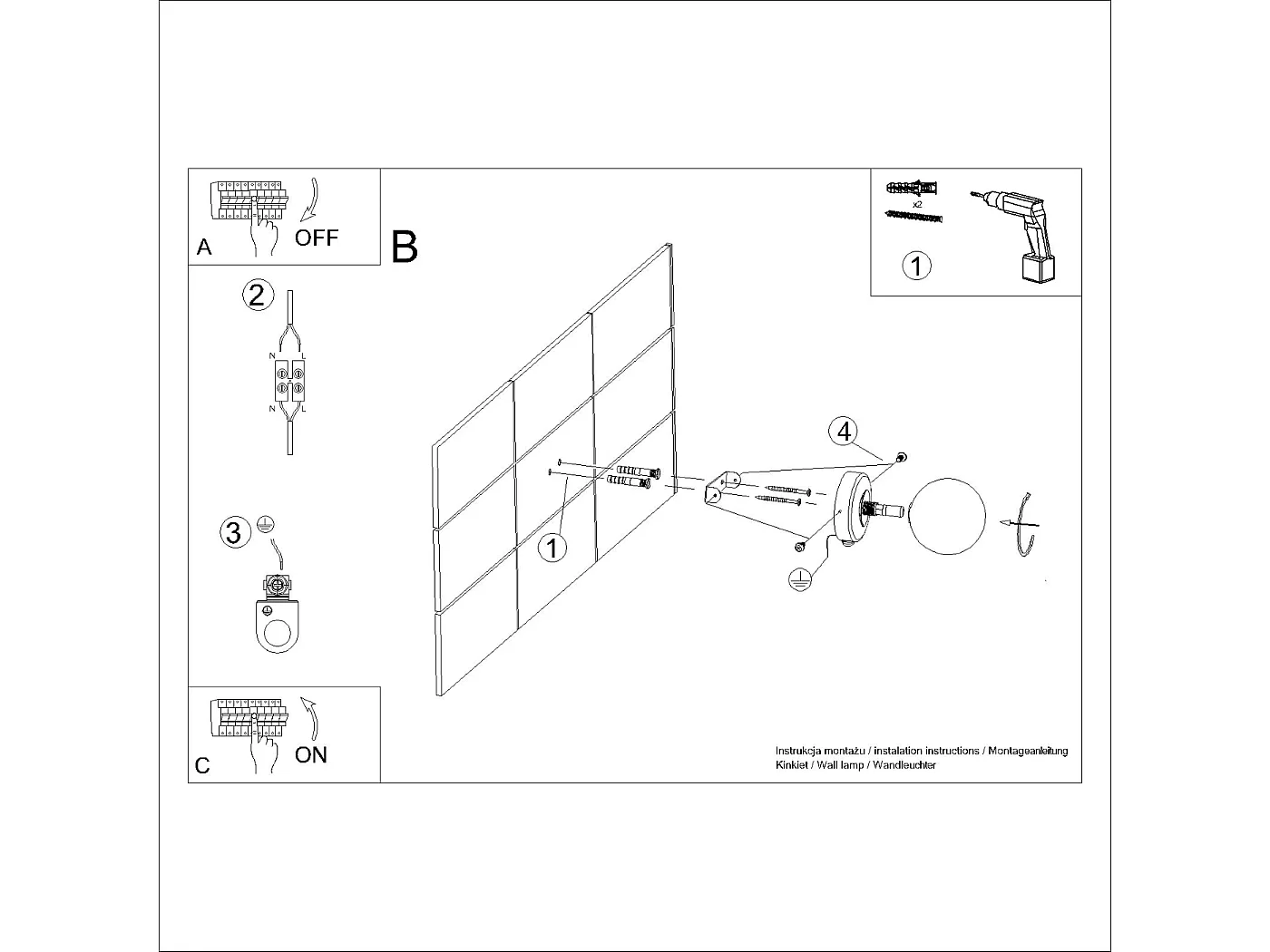 Applique Zynfi moderne en acier/verre - 1 sources lumineuses 4000K - L.12 x H.12 cm - noir