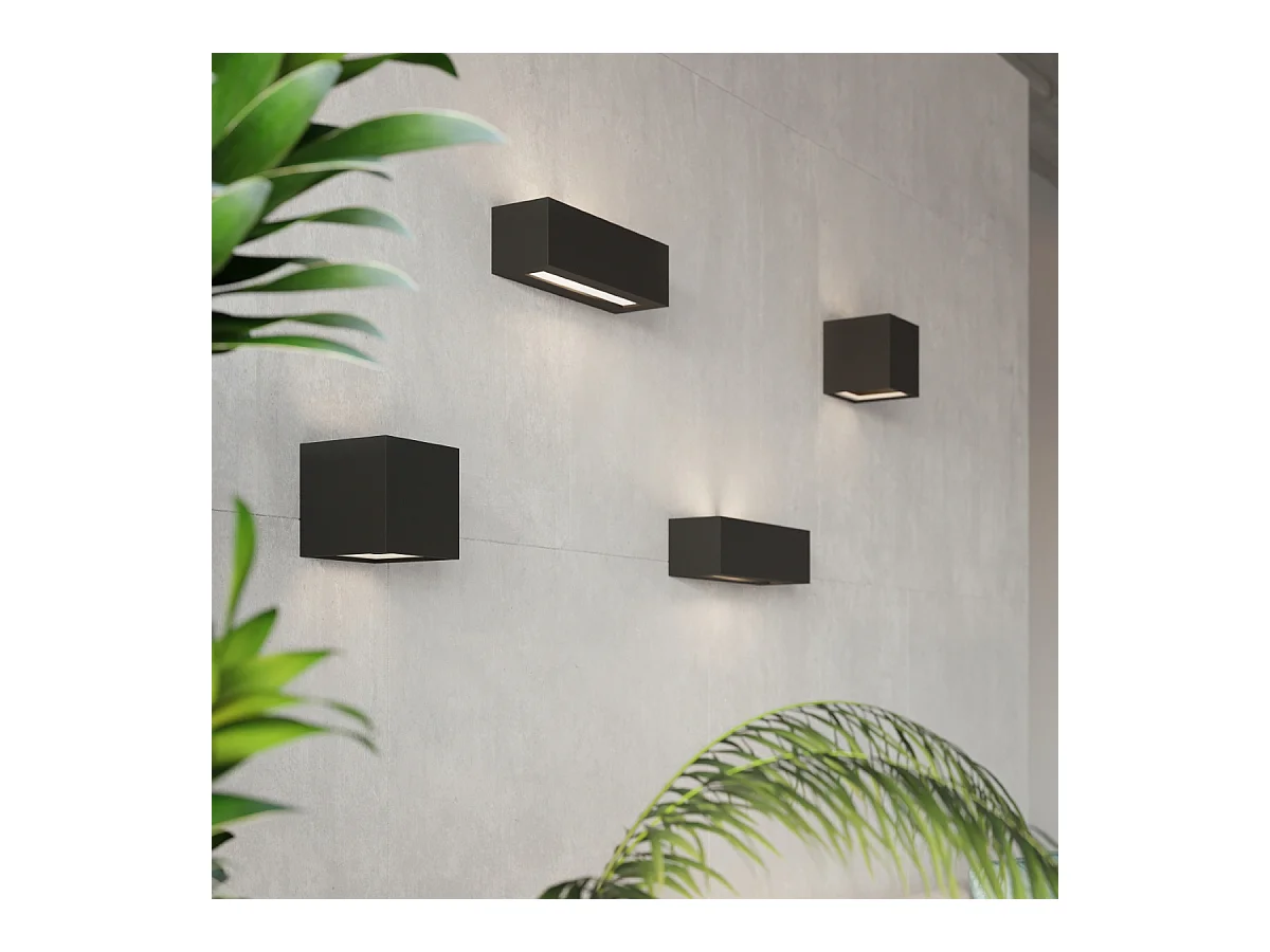 Wandlampen Astra modern aus  Keramik/Glas - 1 lichtquellen 4000K - L.14 x H. cm - Schwarz