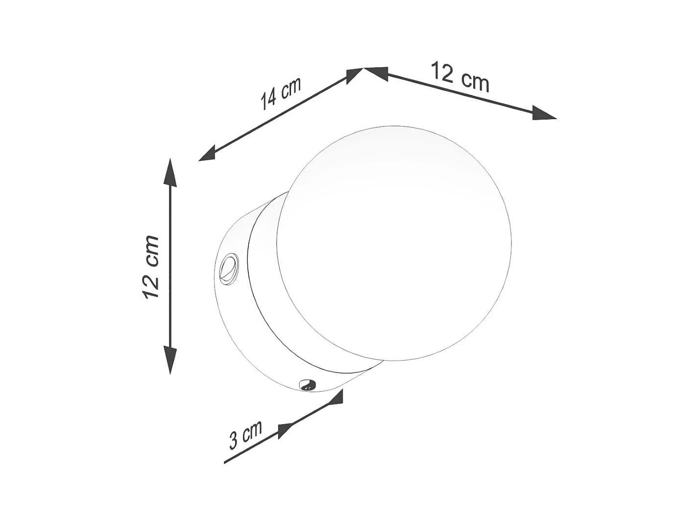 Lampada da parete Zynfi moderno di acciaio/vetro - 1 sorgenti luminose 4000K - L.12 x A.12 cm - bianco