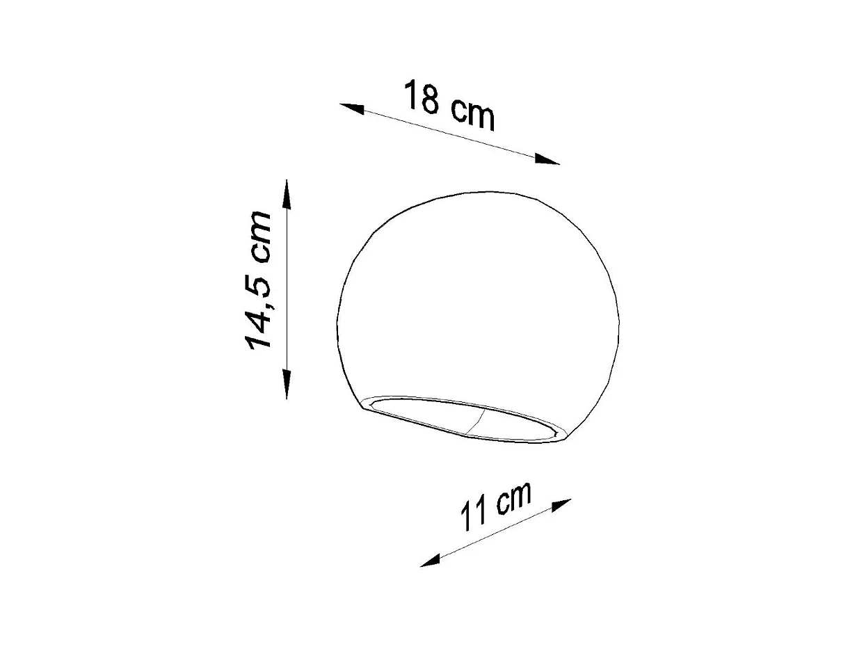 Lampade da parete Torix moderno di ceramica - 1 sorgenti luminose 4000K - L.18 x A.14,5 cm - bianco