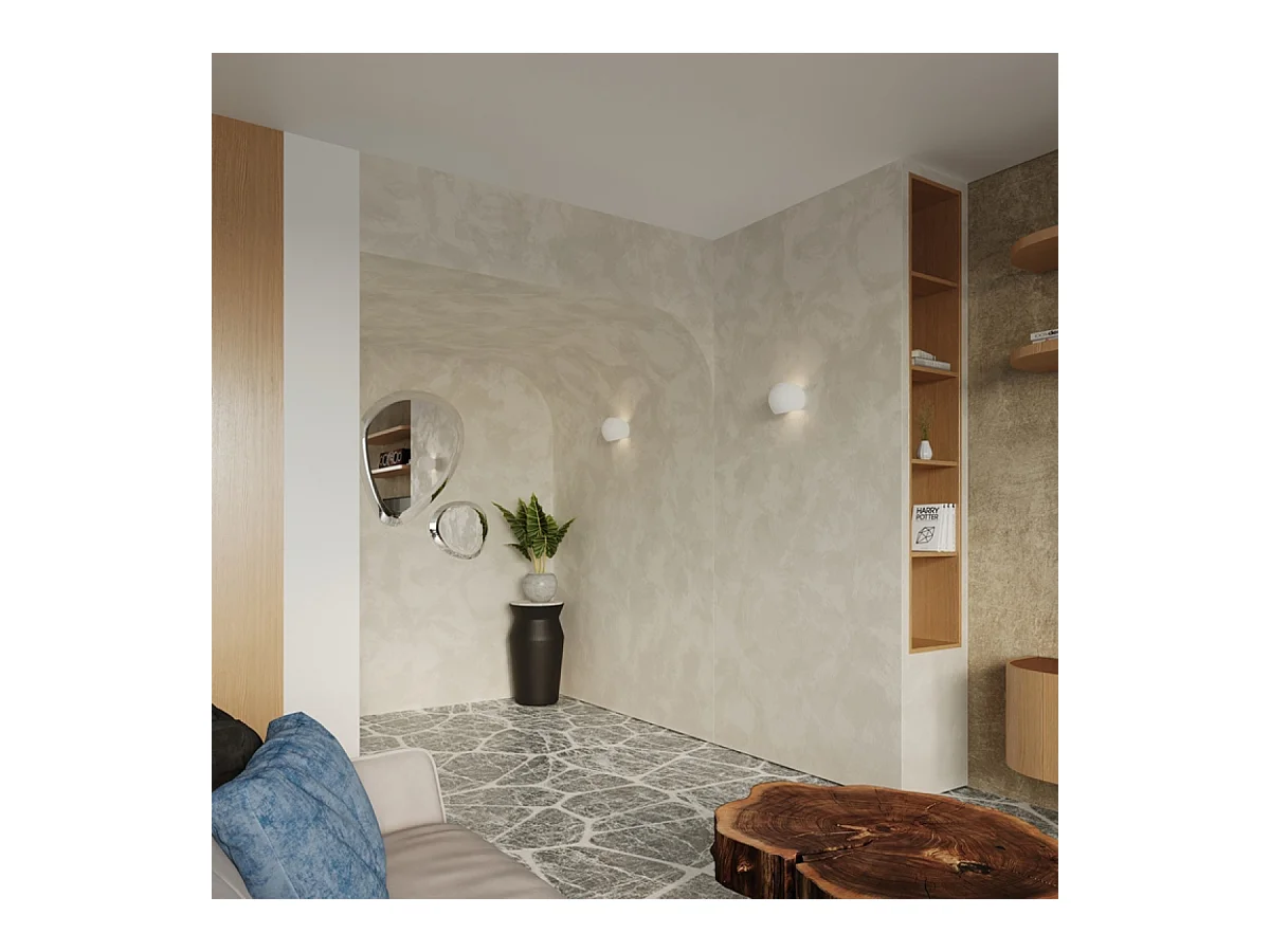 Lampade da parete Torix moderno di ceramica - 1 sorgenti luminose 4000K - L.18 x A.14,5 cm - bianco