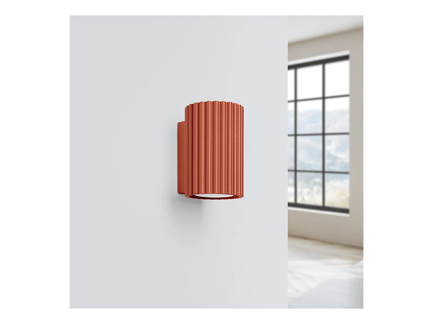 Wandlamp Gloow minimalistisch van  - 1 lichtbronnen 4000K - L.6,5 x H.10 cm - rode oker