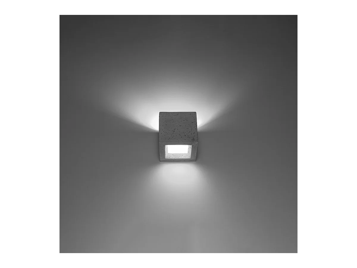 Wandlampen Astra modern aus  Beton/Glas - 1 lichtquellen 4000K - L.12 x H. cm - grau