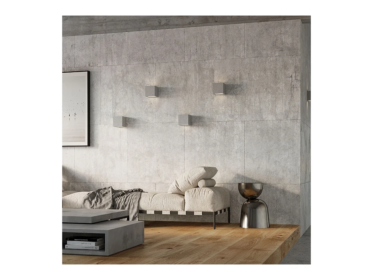 Wandlampen Astra modern aus  Beton/Glas - 1 lichtquellen 4000K - L.12 x H. cm - grau