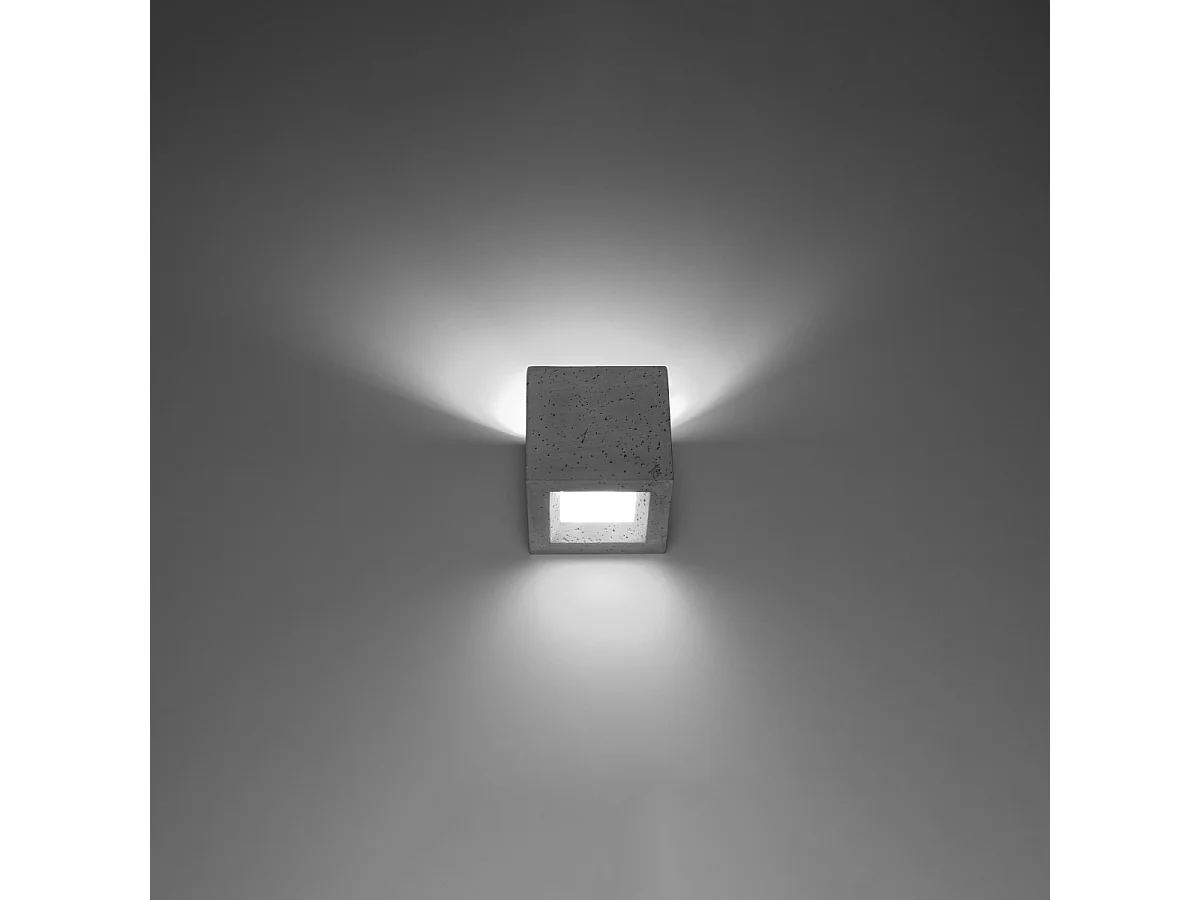 Appliques Astra moderne en béton/verre - 1 sources lumineuses 4000K - L.12 x H.10 cm - gris