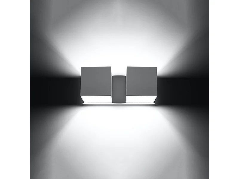 Wandlampen Quadx modern van  - 2 lichtbronnen 3000K - L.26 x H.11 cm - wit