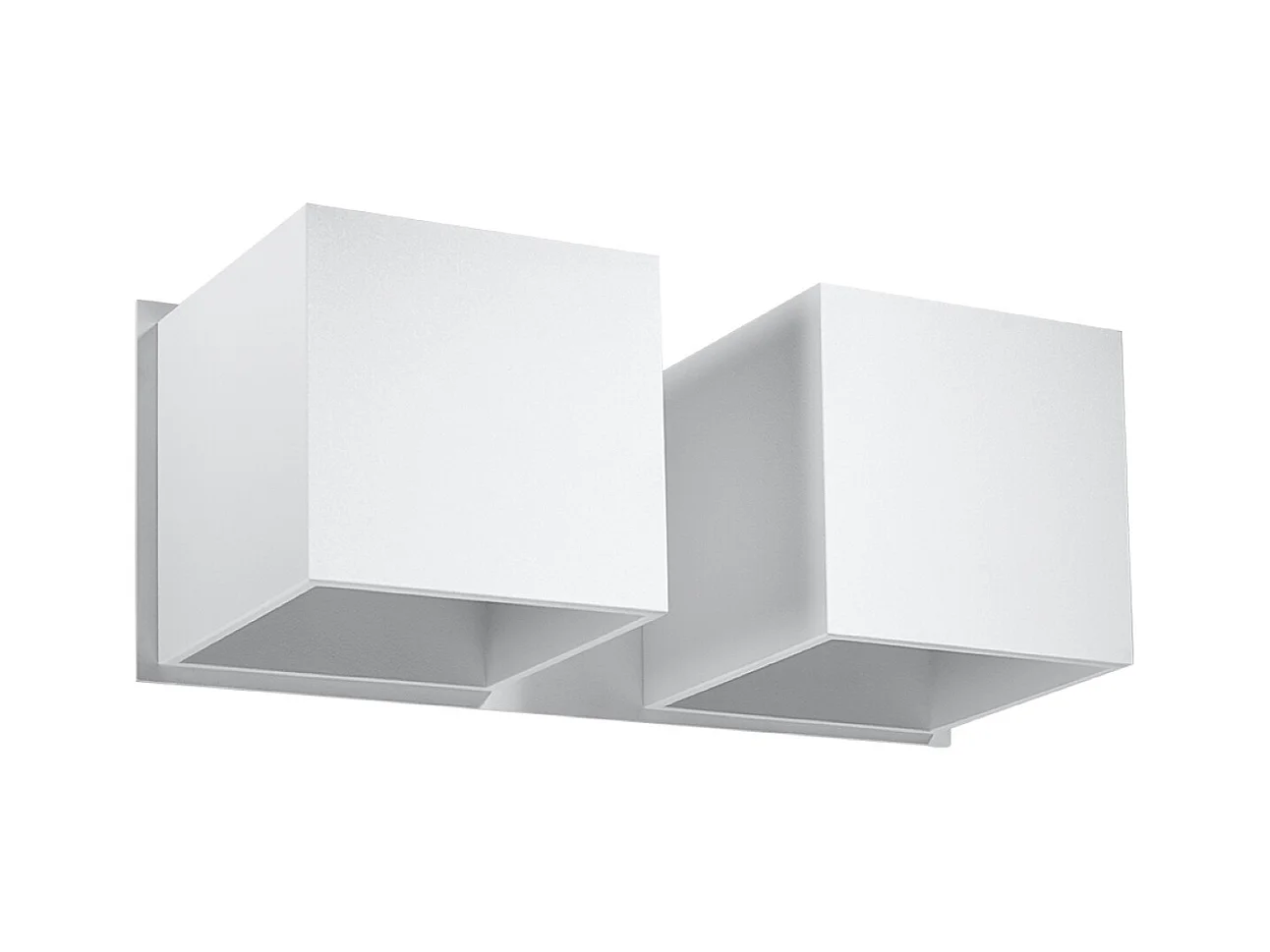 Kinkiety nowoczesny Quadx, aluminium - 2 źródło światła 3000K - L.26 x H.11 cm - biały