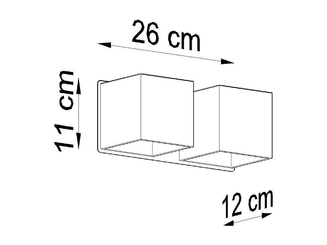 Appliques Quadx moderne en aluminium - 2 sources lumineuses 3000K - L.26 x H.11 cm - blanc
