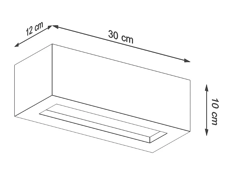 Appliques Solara moderne en béton/verre - 1 sources lumineuses 4000K - L.30 x H.10 cm - gris
