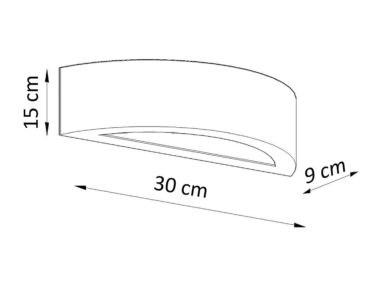 Appliques Gloim moderne en céramique - 1 sources lumineuses 4000K - L.30 x H.15 cm - blanc