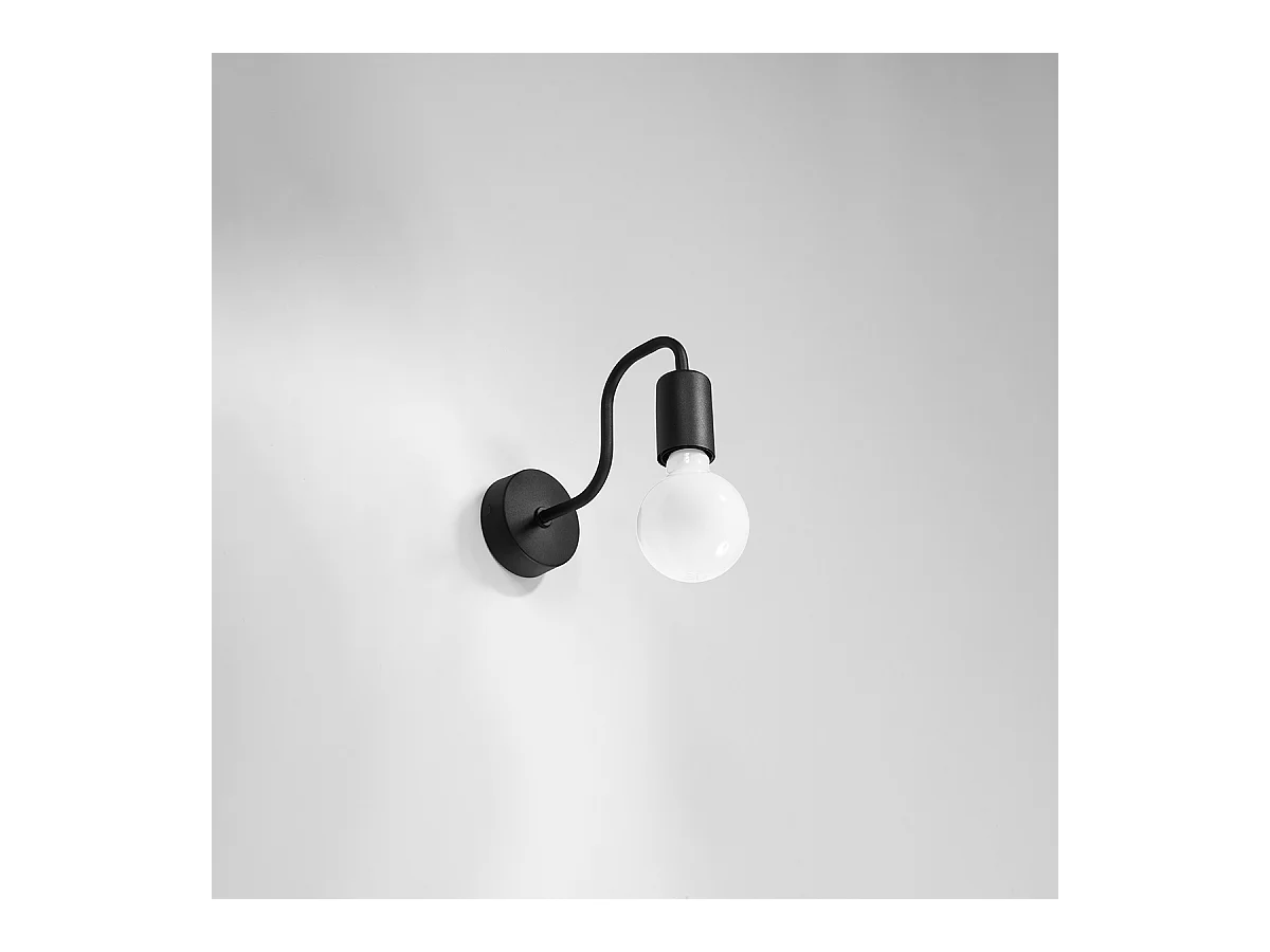 Candeeiros de parede Infinix industrial, aço - 1 fontes de luz 4000K - L.8.5 x H.20 cm - preto