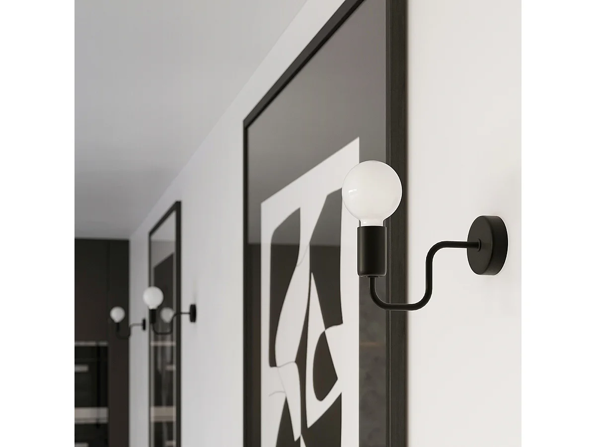 Appliques Infinix industriel en acier - 1 sources lumineuses 4000K - L.8,5 x H.20 cm - noir