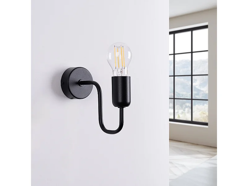 Appliques Infinix industriel en acier - 1 sources lumineuses 4000K - L.8,5 x H.20 cm - noir