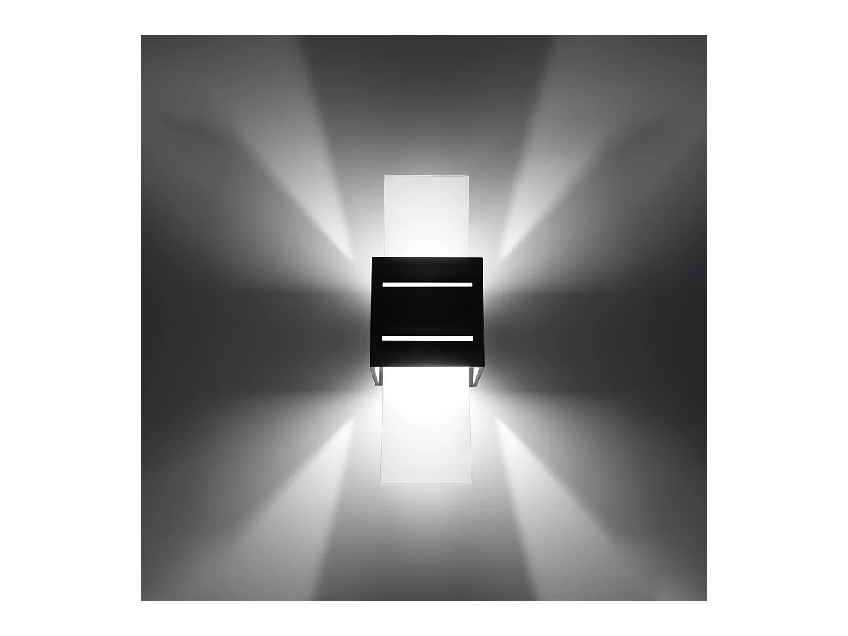 Wandlampen Solenix modern van  - 1 lichtbronnen 4000K - L.10 x H.30 cm - zwart