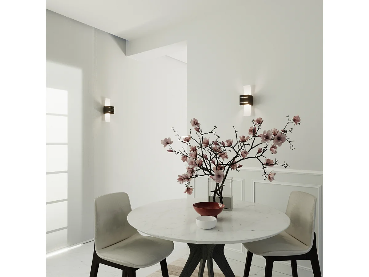 Appliques Solenix moderne en aluminium/verre - 1 sources lumineuses 4000K - L.10 x H.30 cm - noir