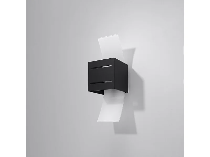 Appliques Solenix moderne en aluminium/verre - 1 sources lumineuses 4000K - L.10 x H.30 cm - noir