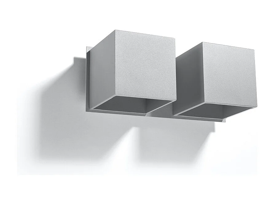 Appliques Quadx moderne en aluminium - 2 sources lumineuses 4000K - L.26 x H.11 cm - gris