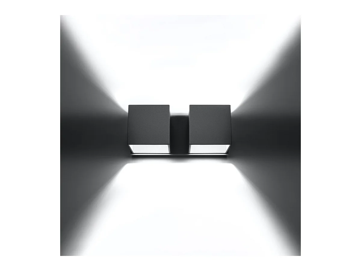 Appliques Quadx moderne en aluminium - 2 sources lumineuses 4000K - L.26 x H.11 cm - gris